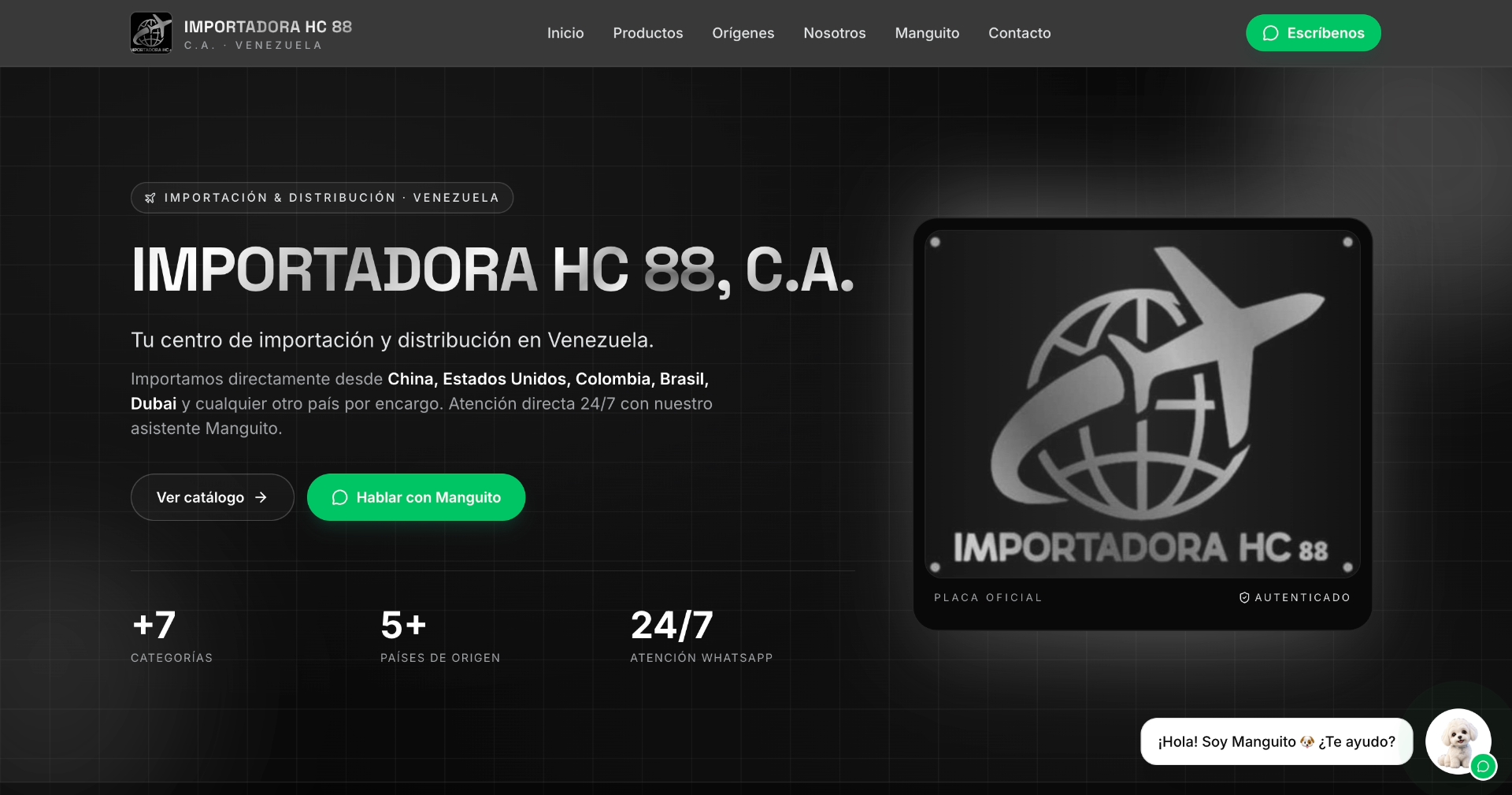 Vista previa del proyecto Importadora HC 88, C.A. — Importación & Distribución